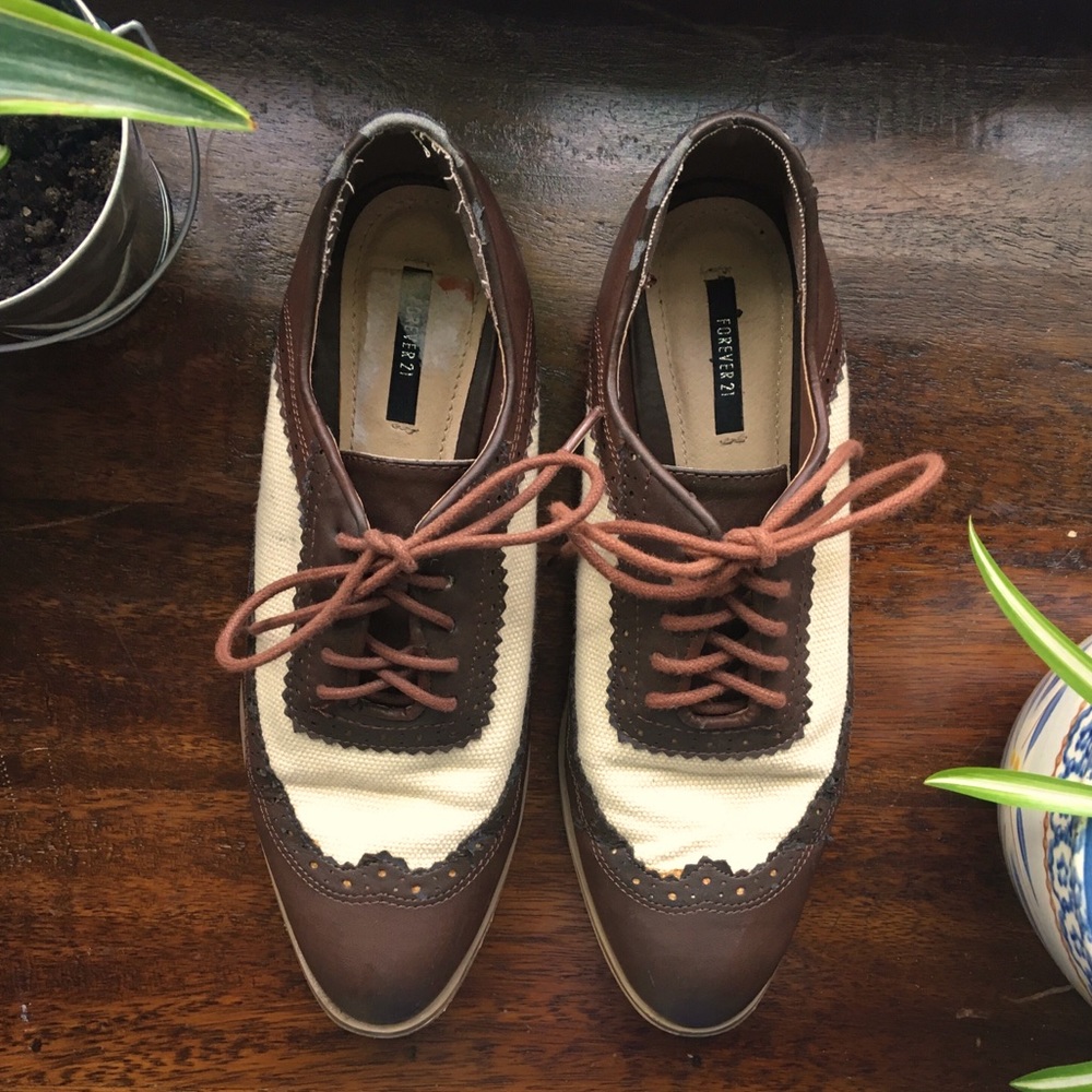 Forever 21 Brown and Cream Brogues